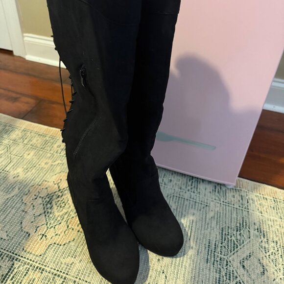 *Wide Calf / Thigh* 8.5WW Torrid Thigh High Black Heeled Boots - Picture 4 of 4